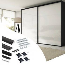 Kit Herrajes para Armario con 2 Puertas Correderas y Cierre Suave Placard 74 Wave Blanco - Emuca