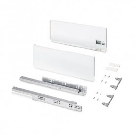 Cajón Protone 30kg con guías de extracción total y cierre suave, 178mm, 450mm, Acero Blanco - Emuca