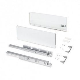 Cajón Protone 30kg con guías de extracción total y cierre suave, 178mm, 500mm, Acero Blanco - Emuca