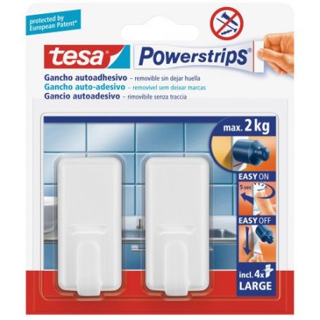 Tesa Powerstrips große klassische Haken Klebstoff rectagular