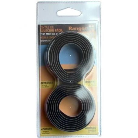 bande Velcro pince noire 20mmx1m facile Miarco