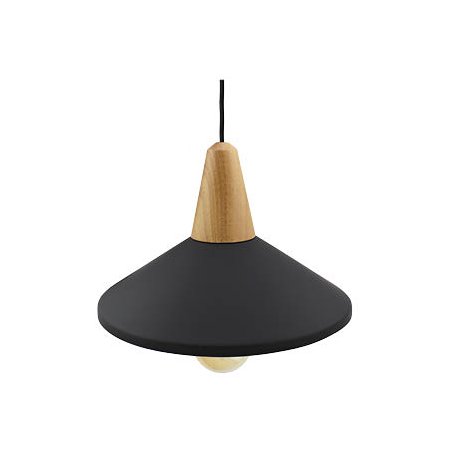 Plaque bois Lampe suspendue noir E27 GSC Evolution