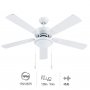 5 lames Ventilateur au plafond en bois clair 60W blanc GSC Evolution