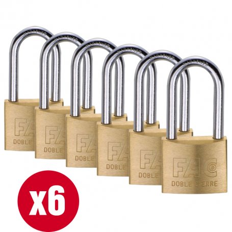 boîte de 6 unités de laiton Padlock 40mm FAC