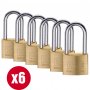 boîte de 6 unités de laiton Padlock 40mm FAC