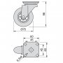 Kit 4 plaque de montage de roue et de plastique transparent acier Ø75mm Emuca
