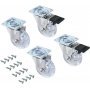 Kit 4 plaque de montage de roue et de plastique transparent acier Ø75mm Emuca