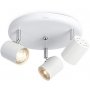 lampe de plafond circulaire avec trois projecteurs blancs GU10 articulés GSC Evolution