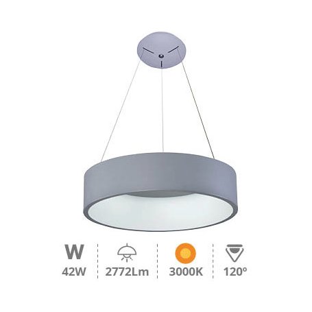 Lampe suspension arum LED 42W 3000K gris GSC Evolution