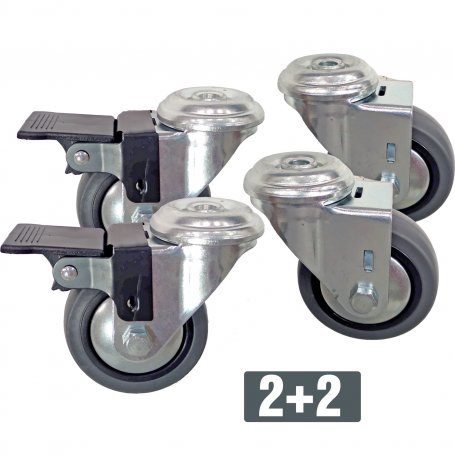 Kit 4 roues pour meubles EML par 8 mm 60mm Mobile Series Cascoo