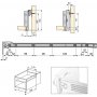 Kit Ultrabox hauteur du tiroir de cuisine Profondeur de 150mm 500mm gris métallique en acier Emuca