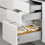 Kit hauteur Ultrabox de tiroir de cuisine 118mm de profondeur 450mm gris métallique en acier Emuca