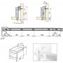 Kit hauteur Ultrabox de tiroir de cuisine 118mm de profondeur 500mm gris métallique en acier Emuca