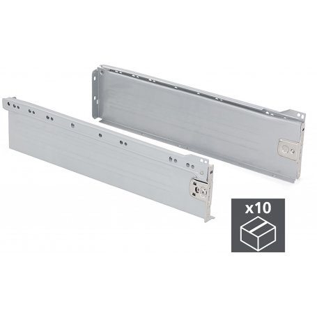 Kit 10 tiroirs de cuisine Ultrabox profondeur de 118mm de hauteur 350mm gris métallique en acier Emuca