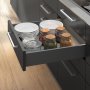Kit tiroir cuisine ou salle de bains Vertex 500mm 93mm à 900mm en acier hauteur module anthracite Emuca