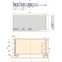 tiroir Kit cuisine ou salle de bains Vertex 500mm hauteur 178mm Module 900mm d'acier anthracite Emuca