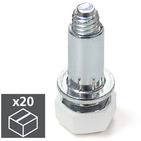 Meubles pied niveleur base hexagonale en acier M6 régulation de 18mm et 20 unités en plastique Emuca