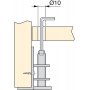 10 niveleurs régulation de la hauteur de l'armoire intérieure en acier M10 et 46mm plastique Emuca