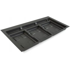 Module de base tiroir cuisine 900mm récipients en plastique gris anthracite Emuca