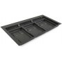 Module de base tiroir cuisine 900mm récipients en plastique gris anthracite Emuca