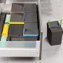 Module de base tiroir cuisine 900mm récipients en plastique gris anthracite Emuca