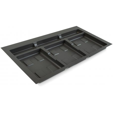 Module de base tiroir cuisine 800mm récipients en plastique gris anthracite Emuca