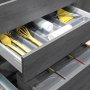 Cubertero pour tiroir de cuisine 400mm module universel plastique gris Emuca