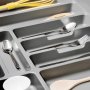 Cubertero pour tiroir de cuisine 500mm module universel plastique gris Emuca