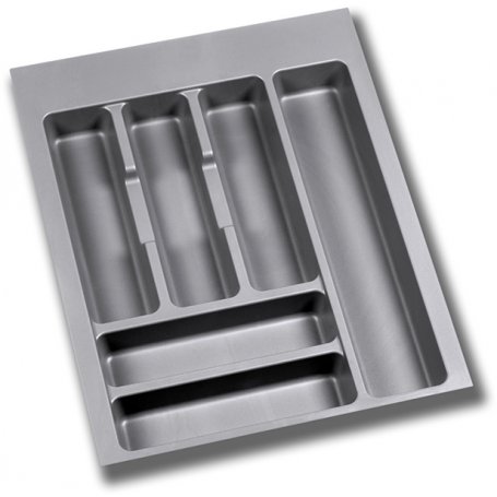 Cubertero pour tiroir de cuisine 450mm module universel plastique gris Emuca