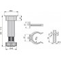 Kit pieds nivellement 10x4 bases pour meubles réglables préassemblés 98-115mm plastique noir Emuca