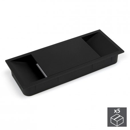 Lot de 5 chaumard table en plastique encastré rectangulaire 152x61mm noir Emuca