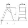Tabouret aluminium de pliage interne large étape Plabell