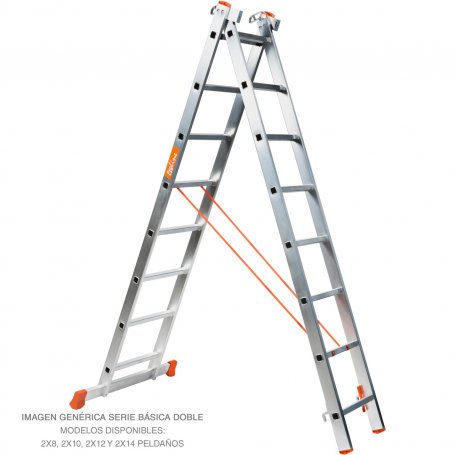 Echelle d'aluminium basique à double Proline 10 + 10 étapes Plabell
