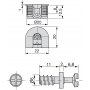 Lot de 20 crochets pour la fixation des étagères Fixer Ø20mm 12,5 mm + 11 mm boulons Ø6 Emuca