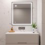 Hercules miroir de salle de bain avec LED d'éclairage avant et décoratif 60x80cm Emuca