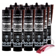 Fixe + adhésif Plus Box brun Turbo 12 cartouches 290ml Quiadsa