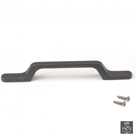 Ensemble de 25 tireurs Meubles Osaka Entraxe noir 96mm aluminium gris Emuca