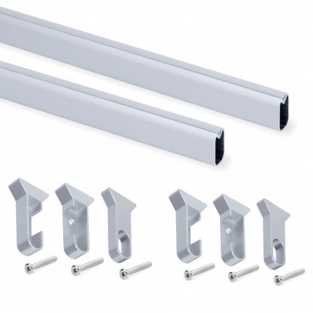 Placard bar kit soie anodisé mat 1150mm Emuca