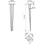 jeu 3 tiges en épingle à cheveux de quatre pattes peintes hauteur de table blanc 710mm Emuca