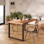 Deux pieds table rectangulaire carré pour la largeur 800mm peint en noir