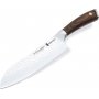 Santoku couteau de cuisine en acier inoxydable 17,5cm Pakka poignée en bois forgé martelées 3 Claveles