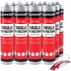 mastic réfractaire BRIK-CEN CA-1500 Quiadsa 12 cartouches boîte noire 300ml