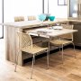 Table extensible pour déjeuner guides aluminium anodisé cuisine ou foyer inoxydable Emuca