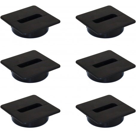 Lot de 6 presse-étoupes Plastwin pour table 94x94mm plastique noir Emuca