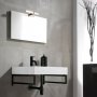 Spot LED Emuca pour miroir de salle de bain Gemini IP44 233mm plastique peint noir