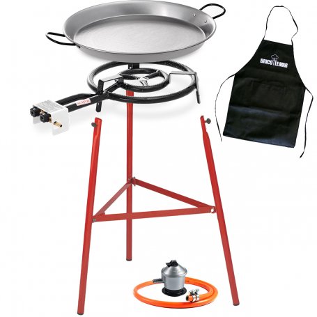 Kit poêle à paella 400mm + poêle à paella 46cm + pieds renforcés Vaello La Valenciana + régulateur et tuyau de gaz