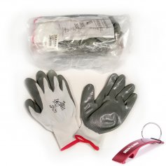 12 paires de gants nitrile gris sur dos nylon blanc taille 7 Cipisa