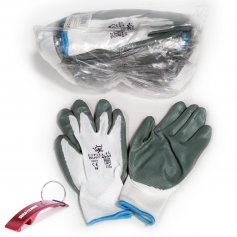 12 paires de gants nitrile gris sur dos nylon blanc taille 8 Cipisa