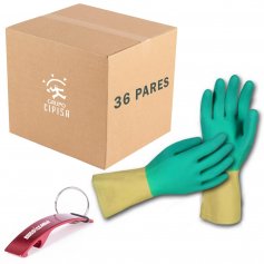 36 paires de gants en latex bicolore taille 7 Cipisa
