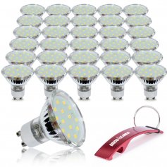 Lot de 30 lampes dichroïques 18 Leds GU10 4.6W 6000K GSC Evolution